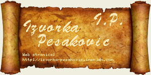 Izvorka Pešaković vizit kartica